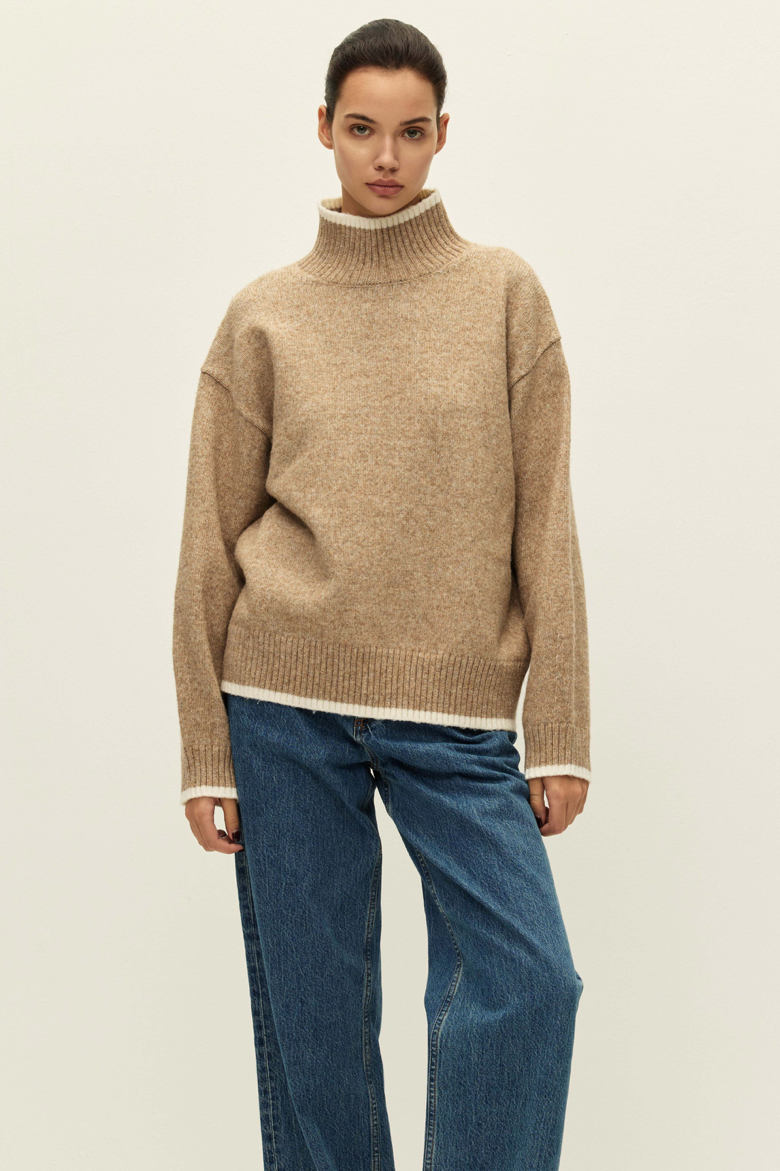 May Turtleneck Sweater - Taupe
