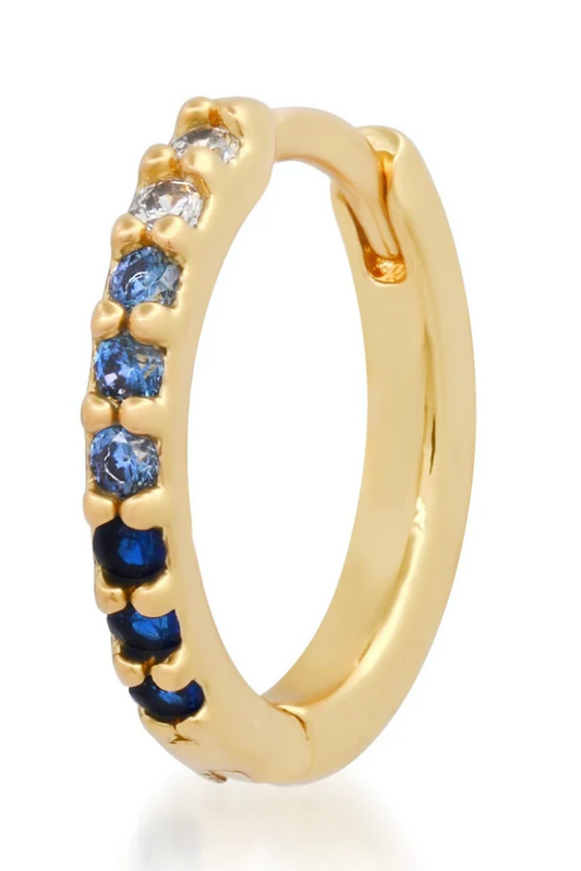 Ombre Pave CZ Huggie - Sapphire