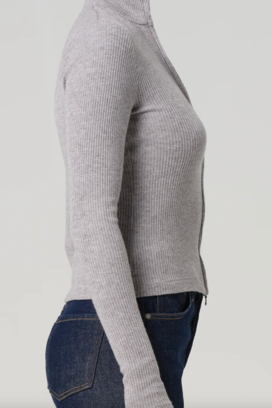 Zip Cardigan - Heather Grey