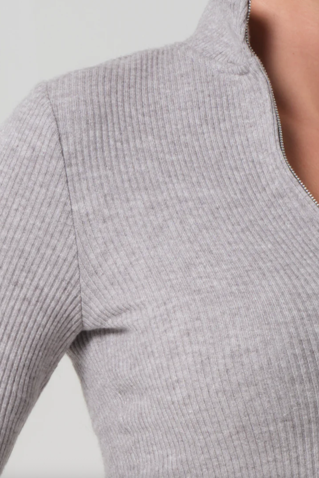 Zip Cardigan - Heather Grey