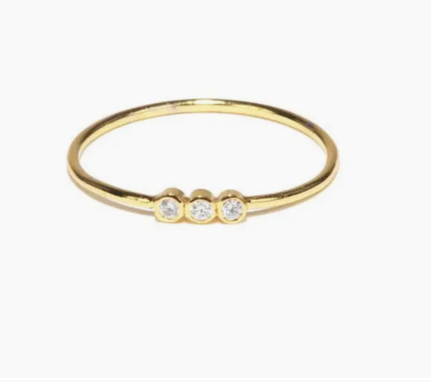 Three CZ Ring - Gold