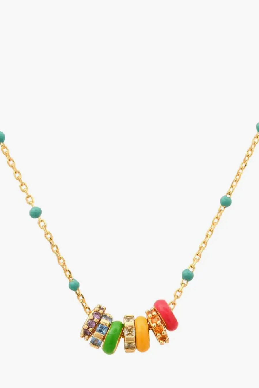 Enamel Beaded Chain w/ rainbow rondelles