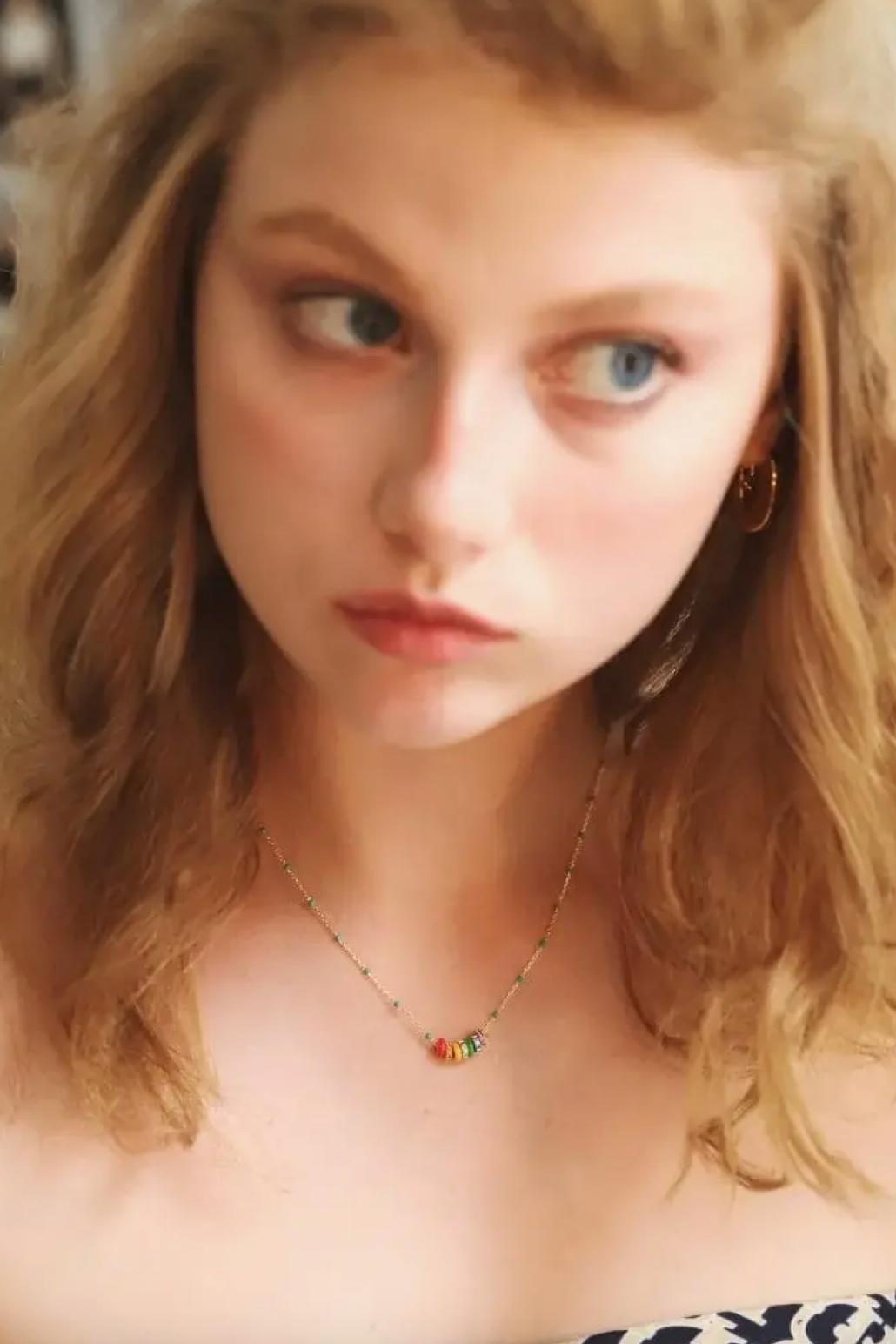 Enamel Beaded Chain w/ rainbow rondelles