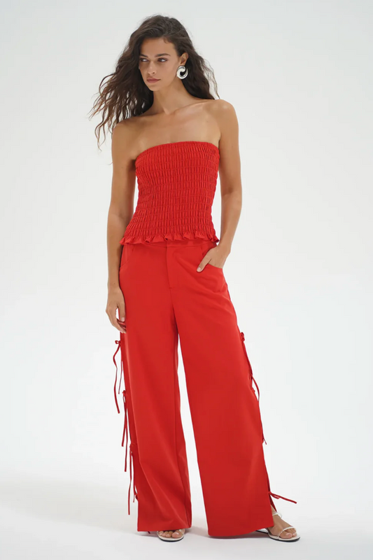 Gigi Tube Top - Red Chambray