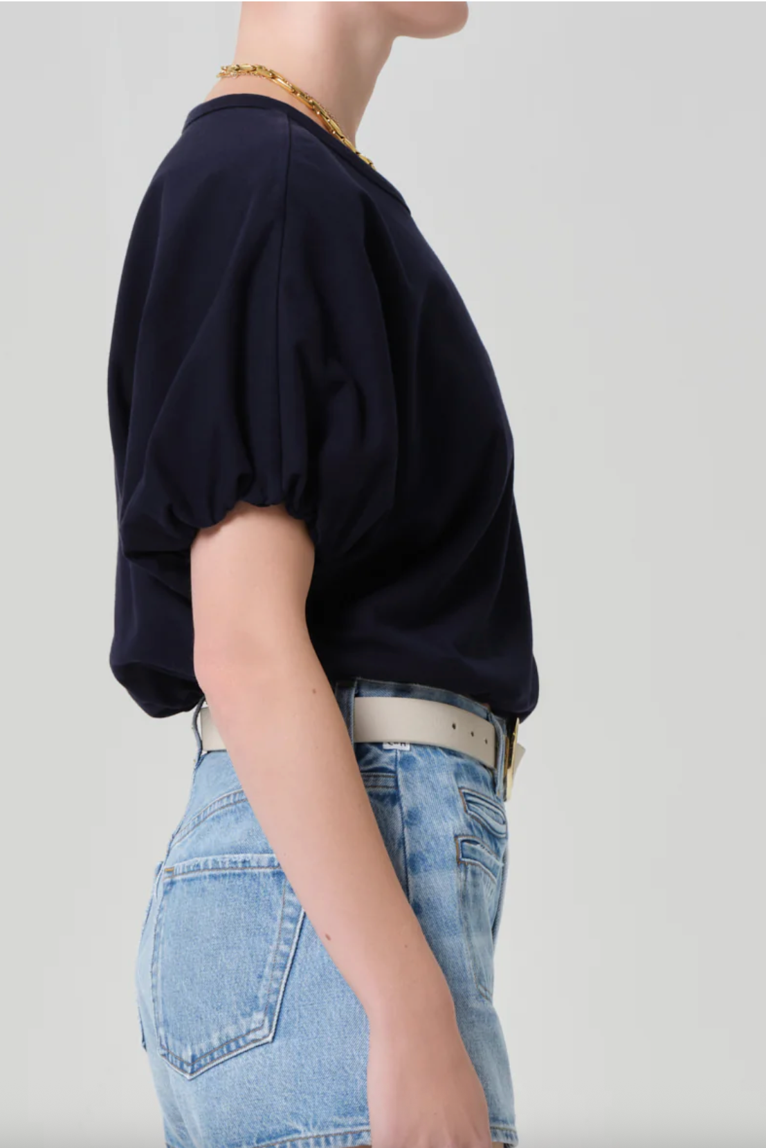 Gia Bubble Tee - Navy