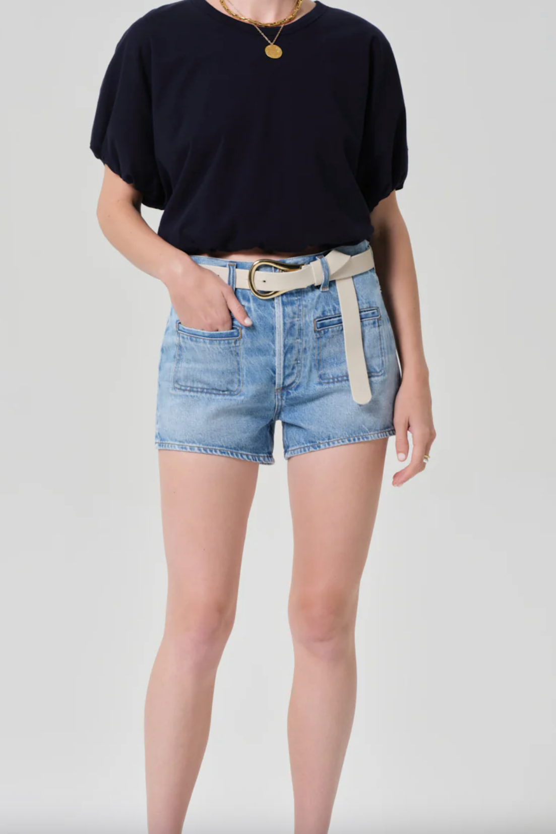 Gia Bubble Tee - Navy