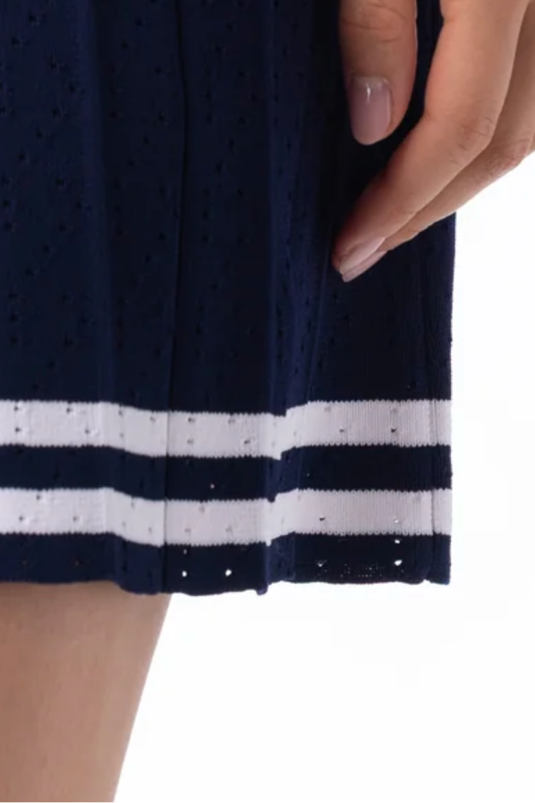 Pointelle Sweater Skort - Ink