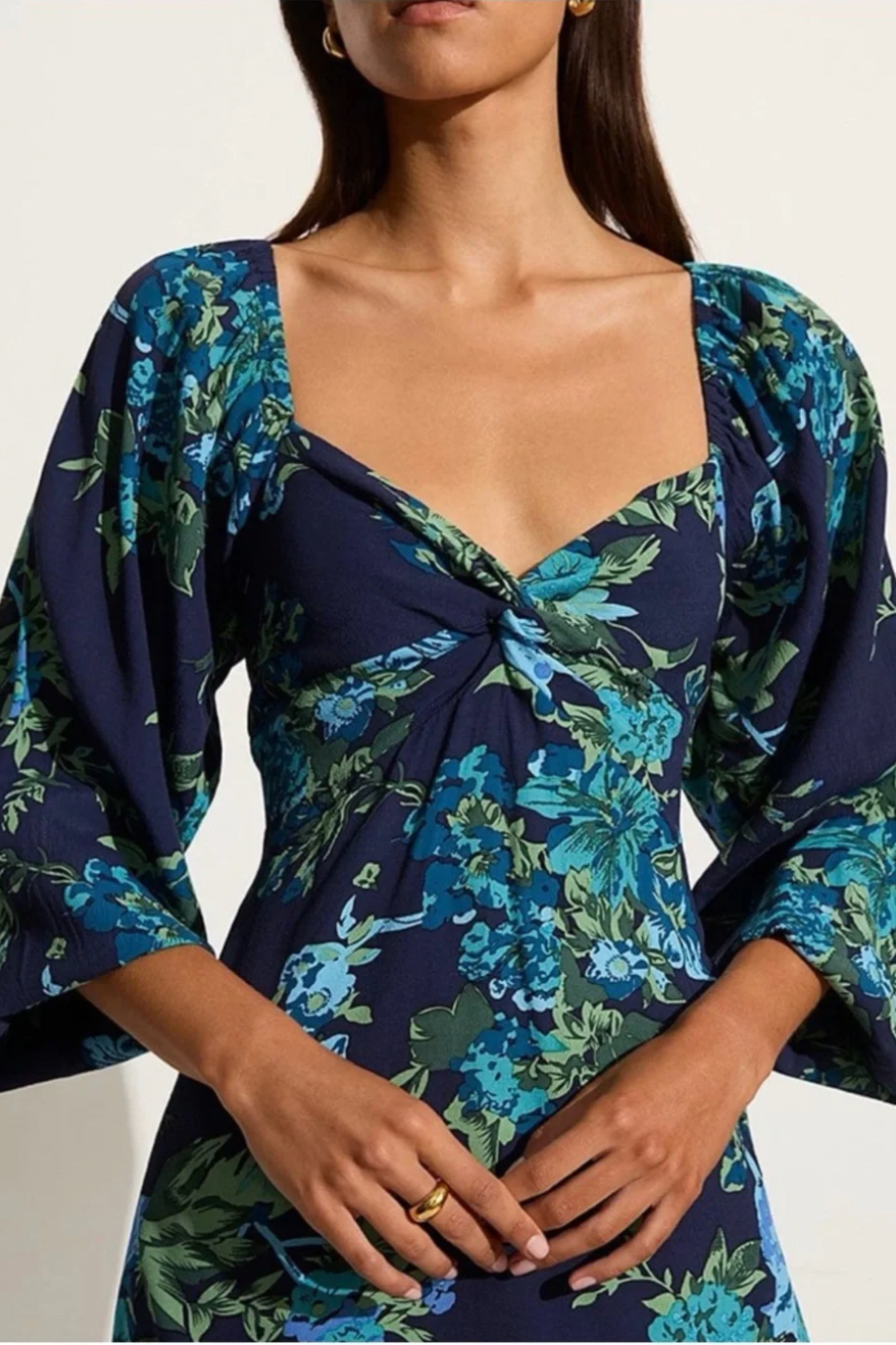 Amias Mini Dress - Escala Floral Navy