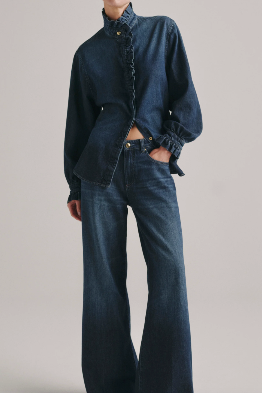 Alex Baggy Wide Leg - Fall Blues Aura