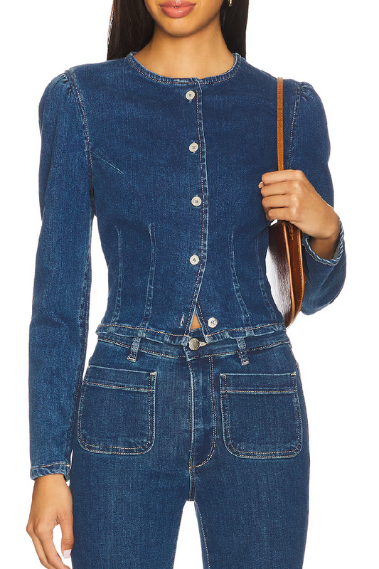 Sculpted Denim Top - Moon Lake
