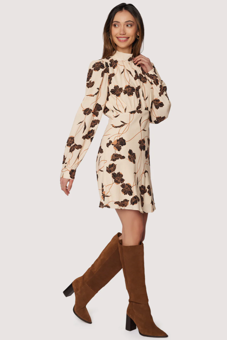Echoes of Romance Mini Dress - Cream Floral