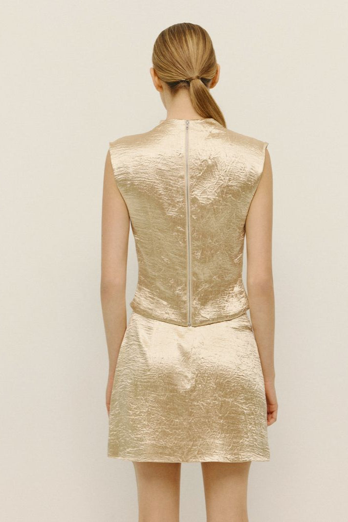 Devon Mini Skirt- Champagne