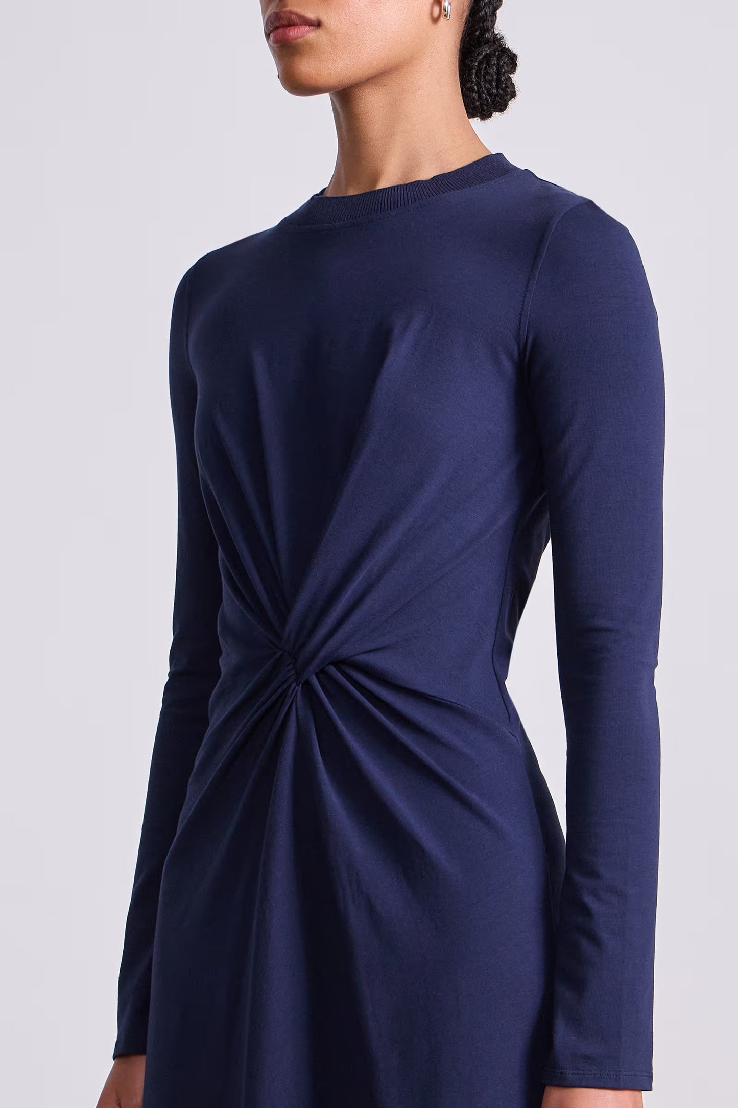 Long Sleeve Volta Dress- Navy